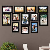 Load image into Gallery viewer, WebelKart Set of 12 Individual Photo Frame- Multiple Size (6 Units of 4x6, 3 Units of 5x7, 3 Units of 5x5, Black)