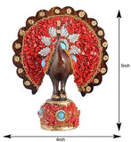 Load image into Gallery viewer, JaipurCrafts Premium Collection Real Stone Fitted Dancing Peacock Showpiece