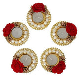 Load image into Gallery viewer, Webelkart Set of 5 Tealight Candle Holder for Home Decor, Mosaic Glass, Balcony Decoration Items Outdoor, Balcony Decor,Candle Stand,Flowers ( Pack of 5 , 3.5 Inches)