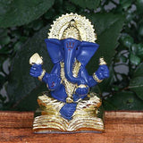 गैलरी व्यूवर में इमेज लोड करें, Webelkart Gold Plated Lord Ganesha for Car Dashboard Statue Ganpati Figurine God of Luck &amp; Success Diwali Gifts Home Decor (Size: 2.75 x 2.25 inches)