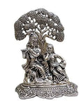 Load image into Gallery viewer, JaipurCrafts Radha Krishna On KalpVriksha Showpiece - 15.24 cm (Aluminium, Silver)