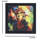 Load image into Gallery viewer, JaipurCrafts Lord Ganesha Framed UV Digital Reprint Painting (Wood, Synthetic, 30 cm x 30 cm)