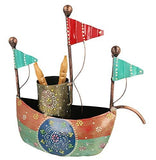 गैलरी व्यूवर में इमेज लोड करें, JaipurCrafts Big Antique Lucky Decorative Iron Sailing Ship Showpiece Office Home Decoration Business Gifts (Antique Iron, Multicolor, Size:- 24 cm Height)