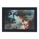 गैलरी व्यूवर में इमेज लोड करें, JaipurCrafts Radha Krishna Framed UV Digital Reprint Painting (Wood, Synthetic, 26 cm x 36 cm)