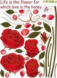 Load image into Gallery viewer, Decals Design &#39;Romantic Rose Flowers&#39; Wall Sticker (PVC Vinyl, 50 cm x 70 cm, Multicolour)