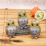 Load image into Gallery viewer, JaipurCrafts Polyresin Beautiful Owl Family Set, 3.00 IN, Multicolour, 3 Piece