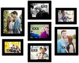 गैलरी व्यूवर में इमेज लोड करें, WebelKart Set of 7 Individual Photo Frame- Multiple Size (3 Units of 6x8, 2 Units of 8x10, 2 Units of 5x7, Black)