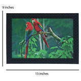 गैलरी व्यूवर में इमेज लोड करें, JaipurCrafts Parrots Large Framed UV Digital Reprint Painting (Wood, Synthetic, 23 cm x 33 cm)