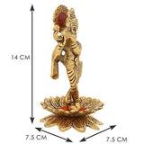गैलरी व्यूवर में इमेज लोड करें, JaipurCrafts Aluminium Lord Krishna Idol, 6 IN, Golden, 1 Piece