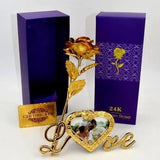 Load image into Gallery viewer, WebelKart 24K Gold Rose with Love Photo Frame,Gift Box and Carry Bag