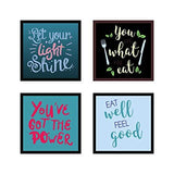 गैलरी व्यूवर में इमेज लोड करें, Webelkart Premium Synthetic Set of 4 Motivational/Inspirational Quote Photo Frame for Wall, Office, Study Room Decoration Poster Framed with Plexi Glass, Size - 10 x 10 Inch | Multicolour