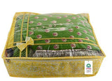 Load image into Gallery viewer, JaipurCrafts 12 Pieces Flowers Print Non Woven Saree Cover Set, Gold (45 x 35 x 16 cm)