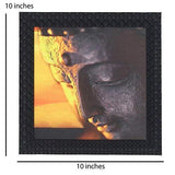 गैलरी व्यूवर में इमेज लोड करें, JaipurCrafts Gautam Buddha Framed UV Digital Reprint Painting (Wood, Synthetic, 26 cm x 26 cm)