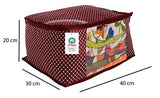 Load image into Gallery viewer, JaipurCrafts 12 Pieces Quilted Polka Dots Cotton Saree Cover Set, Maroon (40 x 30 x 20 cm)