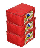 गैलरी व्यूवर में इमेज लोड करें, JaipurCrafts Combo of 3 Piece Non Woven Saree Cover(9 in,10 Sarees). Red and 12 Pieces of Non Woven Saree Cover,(3 in,3 Sarees)-Red