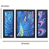 Load image into Gallery viewer, JaipurCrafts Trible Lady Set of 3 Large Framed UV Digital Reprint Painting (Wood, Synthetic, 36 cm x 61 cm)