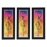 Load image into Gallery viewer, JaipurCrafts Dancing Lady Set of 3 Large Framed UV Digital Reprint Painting (Wood, Synthetic, 41 cm x 53 cm)