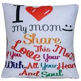 गैलरी व्यूवर में इमेज लोड करें, WebelKart Best Gift for Mothers Day Cushion Cover with Filler 12X12 (I Love My Mom)
