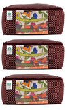 गैलरी व्यूवर में इमेज लोड करें, JaipurCrafts 3 Pieces Quilted Polka Dots Cotton Saree Cover Set, Maroon (40 x 30 x 20 cm)