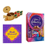 गैलरी व्यूवर में इमेज लोड करें, Webelkart Premium Diwali Gift Combo of Gold Plated Peacock Kumkum Box, 1 Cadbury Celebrations Chocolates Gift Pack