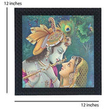 Load image into Gallery viewer, JaipurCrafts Radha Krishna Framed UV Digital Reprint Painting (Wood, Synthetic, 30 cm x 30 cm)