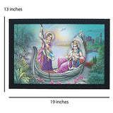 गैलरी व्यूवर में इमेज लोड करें, JaipurCrafts Radha Krishna Large Framed UV Digital Reprint Painting (Wood, Synthetic, 36 cm x 51 cm)