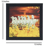 Load image into Gallery viewer, JaipurCrafts Running Horse Framed UV Digital Reprint Painting (Wood, Synthetic, 30 cm x 30 cm)