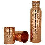 Load image into Gallery viewer, JaipurCrafts Hammer Pure Copper Bottle with Four Tumbler Glass -1000 ml for Good Health Yoga, Ayurveda Benefits