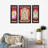 Load image into Gallery viewer, JaipurCrafts Modern Art Set of 3 Large Framed UV Digital Reprint Painting (Wood, Synthetic, 36 cm x 61 cm)