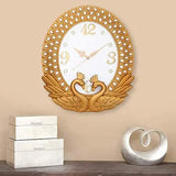Load image into Gallery viewer, JaipurCrafts Plastic Wall Clock (38 x 34 x 5.08 cm, Gold)