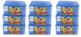 गैलरी व्यूवर में इमेज लोड करें, JaipurCrafts 9 Pieces Quilted Polka Dots Cotton Saree Cover Set, Blue (45 x 30 x 20 cm)