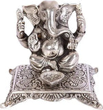 Load image into Gallery viewer, JaipurCrafts White Matel Lord Ganesha On Chowki