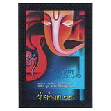 गैलरी व्यूवर में इमेज लोड करें, JaipurCrafts Lord Ganesha Large Framed UV Digital Reprint Painting (Wood, Synthetic, 23 cm x 33 cm)