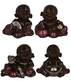 Load image into Gallery viewer, JaipurCrafts Set of 4 Cute Child Monk Showpiece - 10.5 cm (Polyresin, Pink, Brown, Silver)- for Home Decor| Office Decor| Valentines Day Gifts | Diwali Decor| Vaastu Decor| Fengshui