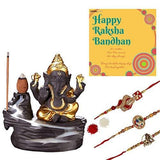 Load image into Gallery viewer, Webelkart Premium Combo of Rakhi Gift for Brother and Bhabhi and Kids with Lord Ganesha Incense Burner, Rakshabandhan Gifts for Bhai Sister - Fancy Rakhi with Lord Ganesha Incense Burner