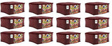 Load image into Gallery viewer, JaipurCrafts 12 Pieces Quilted Polka Dots Cotton Saree Cover Set, Maroon (40 x 30 x 20 cm)