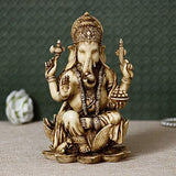 गैलरी व्यूवर में इमेज लोड करें, Webelkart Antique Off-White Lord Ganesha Idol,God of Luck &amp; Success Diwali Gifts Home Decor (Size: 7.00&quot;)