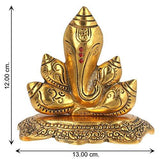 Load image into Gallery viewer, Webelkart Premium Spiritual Lord Ganesha with Om Statue Sitting On Chowki Figurine of Lord Ganesh, White Metal Statue,Valuable Collectible feng Shui Gifts- 5.00 in