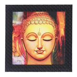 गैलरी व्यूवर में इमेज लोड करें, JaipurCrafts Gautam Buddha Framed UV Digital Reprint Painting (Wood, Synthetic, 26 cm x 26 cm)
