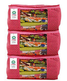 गैलरी व्यूवर में इमेज लोड करें, JaipurCrafts 3 Pieces Quilted Polka Dots Cotton Saree Cover Set, Pink (45 x 30 x 20 cm)