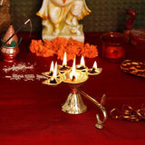 गैलरी व्यूवर में इमेज लोड करें, Webelkart Brass 5 Deepak Set (Paanch Diya) for Puja and Diwali Home Decoration- 6.50 in