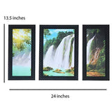 Load image into Gallery viewer, JaipurCrafts Waterfall Set of 3 Large Framed UV Digital Reprint Painting (Wood, Synthetic, 36 cm x 61 cm)