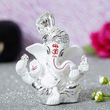 गैलरी व्यूवर में इमेज लोड करें, Webelkart Silver Plated Lord Ganesha for Car Dashboard Statue Ganpati Figurine God of Luck &amp; Success Diwali Gifts Home Decor (Size: 7.36 x 3.50 x 6.00 cm)
