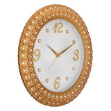 गैलरी व्यूवर में इमेज लोड करें, JaipurCrafts Plastic Wall Clock (38 x 34 x 5.08 cm, Gold)