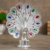 Load image into Gallery viewer, JaipurCrafts Premium Aluminium Meenakari Peacock Figurine Showpiece- 7 in