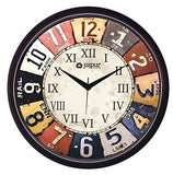 गैलरी व्यूवर में इमेज लोड करें, Webelkart Premium 12-inch Wall Clock - Antique Dial (Ajanta Step Movement, Black Colored Frame)