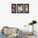 गैलरी व्यूवर में इमेज लोड करें, JaipurCrafts City View Set of 3 Large Framed UV Digital Reprint Painting (Wood, Synthetic, 36 cm x 61 cm)