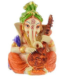 गैलरी व्यूवर में इमेज लोड करें, JaipurCrafts Polyresin Lord Ganesha Musician Showpiece, 4 IN, Multicolour, 5 Piece