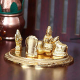 गैलरी व्यूवर में इमेज लोड करें, Webelkart Gold Plated Shiv Parivar with Shivling Shri Kartik Shri Ganesh and Shri Nandi