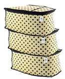 Load image into Gallery viewer, JaipurCrafts 3 Piece Non Woven Polka Dots Print Blouse Cover Set, Ivory (39 cm x 27 cm x 20 cm)